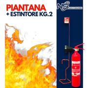 Estintore 2kg CO2 Casa Impianto Elettrico Cucina ristorante Stufa +ASTA+CARTELLO