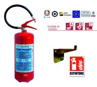 Estintore A Polvere 6 Kg Anno 2025 Con Staffa A Muro Certificazione E Cartello
