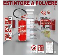 Estintore A Polvere 6 Kg ANNO 2026 staffa OMAGGIO SEGNALETICA
