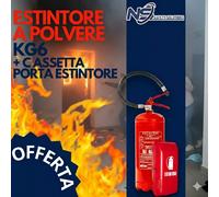 Estintore A Polvere 6 Kg Con Certificazione + CASSETTA PORTA ESTINTORE
