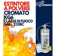 Estintore A Polvere 6 Kg Cromato con Certificazione I semestre E Cartello
