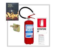 ESTINTORE A POLVERE DA 6 KG 2025 CERTIFICATO + CARTELLO + STAFFA + REGISTRO