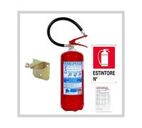 ESTINTORE A POLVERE DA 6 KG 2025 OMOLOGATO E CERTIFICATO + CARTELLO + STAFFA