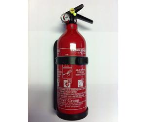 Estintore a polvere omologato Rina da 1kg con manometro e supporto a parete