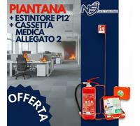 Estintore Kg 12Polvere Asta Cartello Cassetta Pronto Soccorso E CERTIFICAZIONE