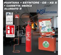 ESTINTORE KG.5 CO2 + PIANTANA+ CASSETTA MEDICA ALL.2 + CERTIFICAZIONE
