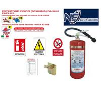 ESTINTORE LT6 ACCIAIO INOX SCHIUMA -IDRICO KIT CARTELLI OMAGGIO