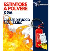 Estintore Polvere 6 Kg Con Certificazione SEMESTRALE E Cartello Anno 2025