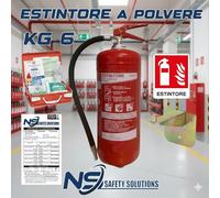 ESTINTORE POLVERE 6KG + CARTELLO + CASSETTA 1° SOCCORSO