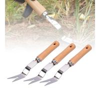 Estirpatore Erbacce Manuale, 2025 Nuovo Sarchiatore Manuale per Radici con Manico in Legno in Acciaio Inox, Togli Erbacce da Giardino per Rimuovere Muschio ed Erbacce Regalo per Giardinieri (3PCS)