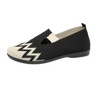 Estiva Donna Scarpe Nere Casual da con Suola Morbida e Design Confortevole per età Media anziana Modello in Tessuto Piatta Il Tempo Libero (Black, 39)