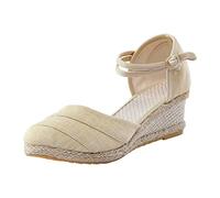 Estive Eleganti Sandali Con Zeppa Alta Morbida Casual Da Spiaggia Donna Decorazione Floreale Perle Di Strass Camminata Vintage Scarpe Sportivi Antiscivolo Trekking Comode De All'Aperto Sandalo Passegg