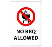Estiyond Cartello in metallo con simbolo "No Bbq Allowed", in alluminio stampato UV, 4 fori preforati per auto, affari, casa, ufficio, interni o esterni, 20,3 x 30,5 cm, nero-8