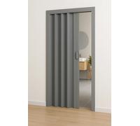 ESTO Porta a Soffietto da Interno 84 x 215 cm Misura, Economy, Premium, Deluxe quality, Porta Scorrevole 10 Colori diversi Bianco, Noce, Legno Scuro e Chiaro (Deluxe, Grigio Opaco)