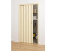 ESTO Porta a Soffietto da Interno 84 x 215 cm Misura, Economy, Premium, Deluxe quality, Porta Scorrevole 10 Colori diversi Bianco, Noce, Legno Scuro e Chiaro (Deluxe, Avorio)