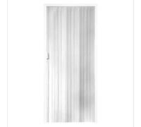 ESTO Porta a Soffietto da Interno 84 x 215 cm Misura, Economy, Premium, Deluxe quality, Porta Scorrevole 10 Colori diversi Bianco, Noce, Legno Scuro e Chiaro (Economy, Bianco Liscio)