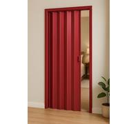 ESTO Porta a Soffietto da Interno 84 x 215 cm Misura, Economy, Premium, Deluxe quality, Porta Scorrevole 10 Colori diversi Bianco, Noce, Legno Scuro e Chiaro (Deluxe, Rosso Brillante)