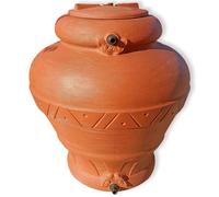 ESTO Serbatoio Acqua Elegante con Predisposizione Rubinetto 300 o 500 Litri, Cisterna Design Terracotta, Vaso Antico, Anfora, in Plastica Acqua Piovana 1000 LT/POMPA+PRESS CONTROL