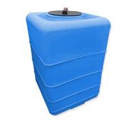 ESTO Serbatoio Acqua Potabile Verticale 500 L Polietilene, Cisterna BLU o Effetto Antico, con Pompa e Press Control Pressostato (Blu, con Pompa e Press Control)