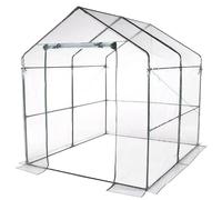 ESTO Serra da Balcone da Giardino, Corpo in Policarbonato e Telo in PVC Trasparente, Adatto per Colture Invernali, Copertura per Piante e Fiori (6 Ripiani)