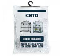 ESTO Serra da Balcone da Giardino, Corpo in Policarbonato e Telo in PVC Trasparente, Adatto per Colture Invernali, Copertura per Piante e Fiori (Telo Ricambio 2 Ripiani)