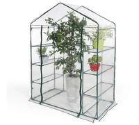 ESTO Serra da Balcone da Giardino, Corpo in Policarbonato e Telo in PVC Trasparente, Adatto per Colture Invernali, Copertura per Piante e Fiori (8 Ripiani)