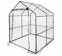 ESTO Serra da Balcone da Giardino, Corpo in Policarbonato e Telo in PVC Trasparente, Adatto per Colture Invernali, Copertura per Piante e Fiori (Casetta)