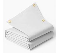 ESTO Telo Impermeabile 650 gr/m² Telone per Camion Pesante Ultra-Resistente, Bianco con Occhielli ogni 1m, Telo Occhiellato per Esterno Multiuso Antistrappo Antitaglio (3x5 metri)