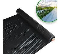 ESTO Telo Pacciamatura Senza Foro, Varie Misure Fino a 1000 Metri, Telone Nero Film Pacciamatura Pacciamante Elastico Tessuto Anti Erbacce 80 cm/200 mt