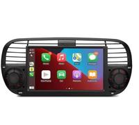 ESTOCK1 ANDROID 14 octa core 4/32 gb autoradio navigatore Carplay per Fiat 500 Fiat Abarth 500 2007-2015 wi-fi GPS 7" USB WI-FI Bluetooth Mirrorlink beige/bianco CAR TABLET radio 500 (Nero)