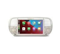 ESTOCK1 ANDROID 14 octa core autoradio navigatore Carplay per Fiat 500 4gb 32gb Abarth 500 2007-2015 GPS 7" USB WI-FI Bluetooth Mirrorlink beige/bianco CAR TABLET radio 500 (colore Come originale)