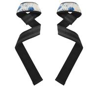 Estonia - Cinghie da polso antiscivolo per sollevamento pesi, motivo fiori di fiordaliso, colore blu, 66 cm, per powerlifting, allenamento della forza, bodybuilding e palestra