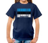 Estonia Codice a Barre Bandiera - T-Shirt - Estone Tallinn Bandiere Live Amore