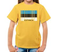 Estonia Codice a Barre Bandiera - T-Shirt - Estone Tallinn Bandiere Live Amore