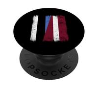 Estonia Lettonia Mezza bandiera Estone Lettone Patrimonio PopSockets PopGrip Adesivo