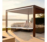 Estor Enrollable PVC Transparente Exterior para Terraza, Puerta y Balcón | Estor Enrollable Transparente PVC para Exterior, Pérgola, Terraza, Balcón y Baño, 120/150/180/200/220 cm(B120xH330cm)