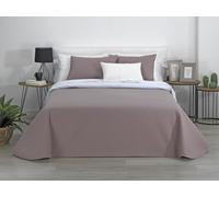 Estoralis - AVA | Copriletto Mezza Stagione in Morbida Microfibra | Trapunta Leggera e Double Face | Bianco/Taupe | Per letto da 120/135 cm. (230 x 270 cm. Larghezza x Altezza)