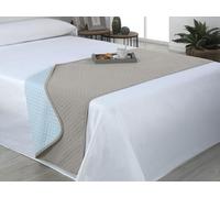 Estoralis - AVA | Corridore del Letto in Morbida Microfibra | Leggera e Double Face | Beige/Azzurro cielo | Per letto da 80/90 cm. (60 x 160 cm.) Durevole per la casa e l'hotel.