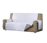 Estoralis | EDEN | Copridivano in stile moderno | Tessuto trapuntato reversibile | Bianco/Taupe | Per divano a 3 posti | Dimensioni del tessuto 150 x 220 cm (larghezza per altezza)