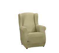 Estoralis | SUMATRA | Copripoltrona con orecchie | Tessuto super elastico C/ 02 Crema | Per poltrona a orecchioni da 70 a 110 cm. | Adattabile a tutti i tipi di bergère | Super regolabile