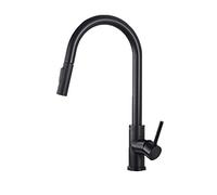 Estrarre Il Rubinetto da Cucina, Miscelatore da Cucina a Due funzioni, rubinetti Caldi e Freddi per Colpi di Acqua montata, Nero (Nero)