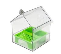 Estrarre l'alimentatore di pappagalli esterno, vasca idromassaggio della vasca da bagno trasparente, casa di alimentazione per uccelli decorativi, fringumo del cofano v-asca da bagno per bagn-o