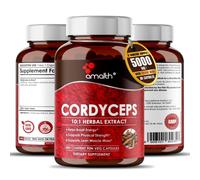 Estratto di funghi Cordyceps in polvere da 5000 mg in capsule - 90 pillole...