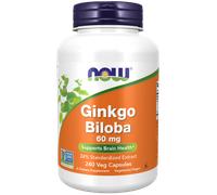 Estratto di Ginkgo Biloba 24% 60 mg 120 - 240 capsule vegetali Now Foods