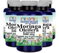 Estratto Di Moringa Oleifera 5000Mg - 5X180 Capsule Di Vitamins Because