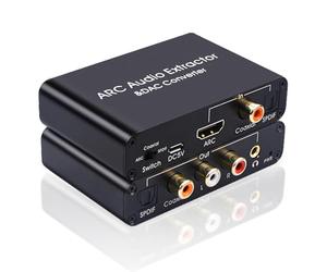 Estrattore audio HDMI ARC, convertitore DAC da 192 KHz, da digitale a analogico, da HDMI ARC a Optical Toslink SPDIF coassiale, stereo Aux RCA L/R 3,5 mm, jack per cuffie TV, soundbar