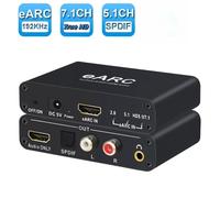 Estrattore audio HDMI eARC ARC 192Khz Convertitore audio eARC a RCA Adattatore digitale-analogico per fibra DTS Dolby Atoms AC3 LPCM