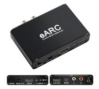 Estrattore audio HDMI eARC ARC; KSRplayer 192 Khz eARC a RCA convertitore audio da digitale ad analogico, R/L, adattatore audio TV da 3,5 mm per DTS Dolby Atoms AC3 LPCM Fiber AY128