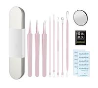 Estrattore di brufoli - Set di strumenti per scoppiare i brufoli in acciaio inox, professionale per la pulizia profonda del viso, prodotti per la cura della pelle per donne, uomini, viaggiatori