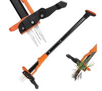 Estrattore di Erbacce in Piedi con Manico Lungo, Strumento per Diserbo con Testa in Acciaio a 4 Griffe Strumento, Rimuovere Facilmente Le Erbacce Senza Inginocchiarsi